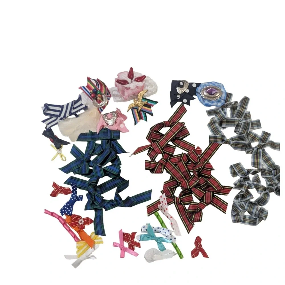 Lot of 50+ tiny vintage 80s craft‎ bows and boutique charm shoe clips